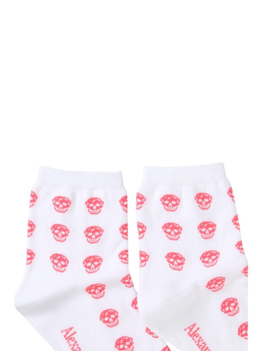 ALEXANDER McQUEEN CALZINO CORTO SKULL IN COTONE