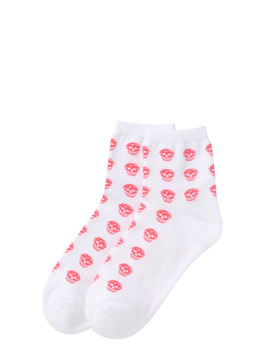 ALEXANDER McQUEEN CALZINO CORTO SKULL IN COTONE