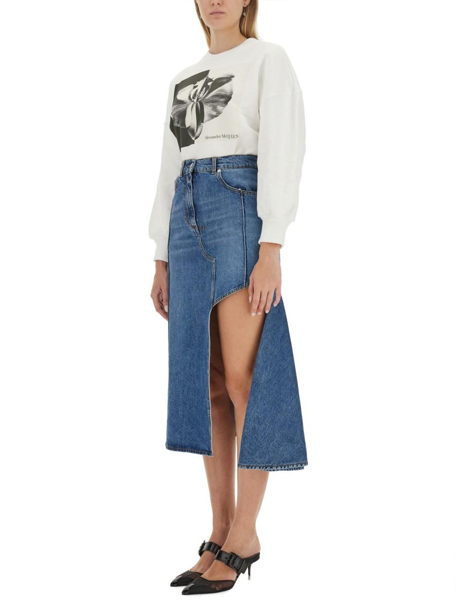 ALEXANDER McQUEEN FELPA IN COTONE CON STAMPA LOGO