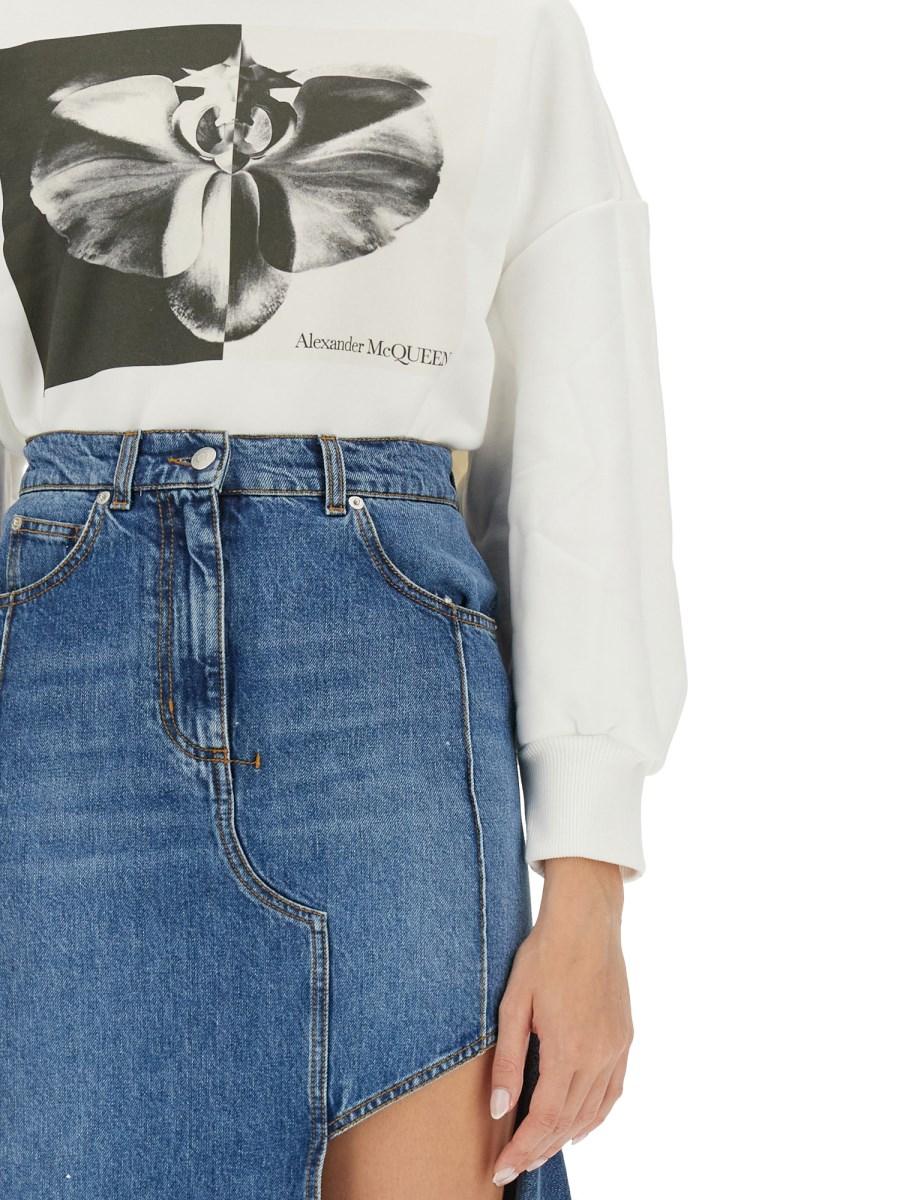 ALEXANDER McQUEEN FELPA IN COTONE CON STAMPA LOGO
