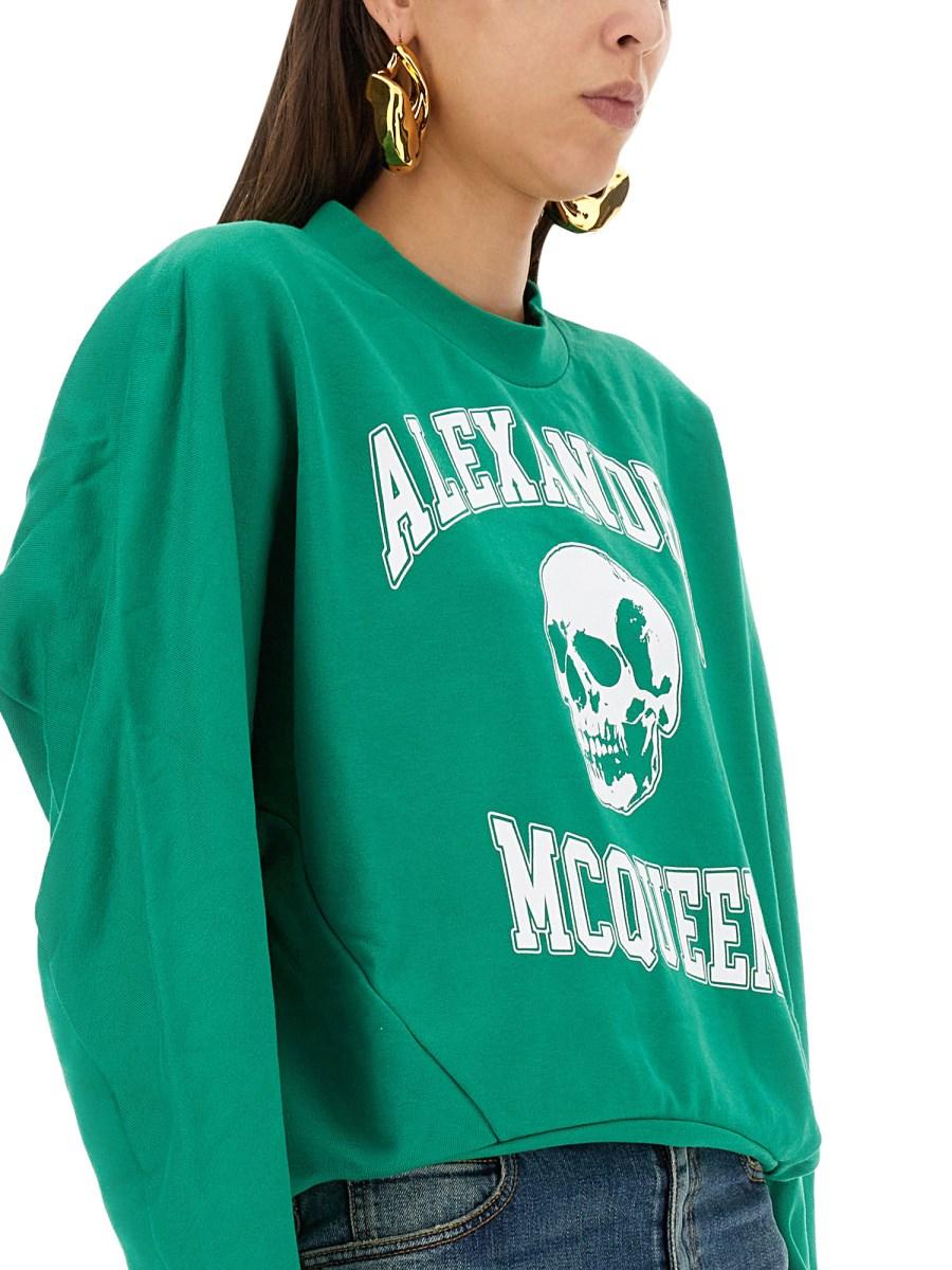 ALEXANDER McQUEEN FELPA VARSIITY SKULL IN COTONE