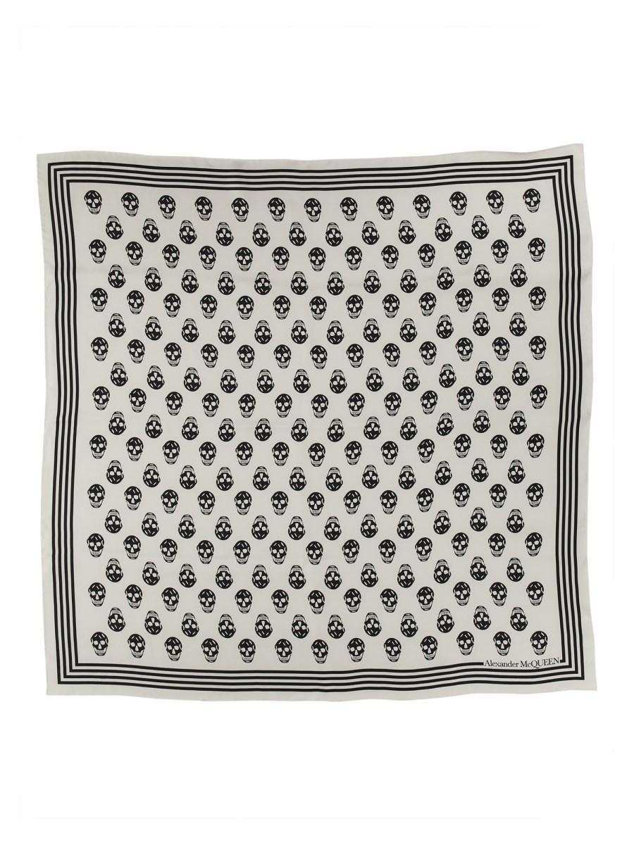 ALEXANDER McQUEEN FOULARD BIKER SKULL IN SETA