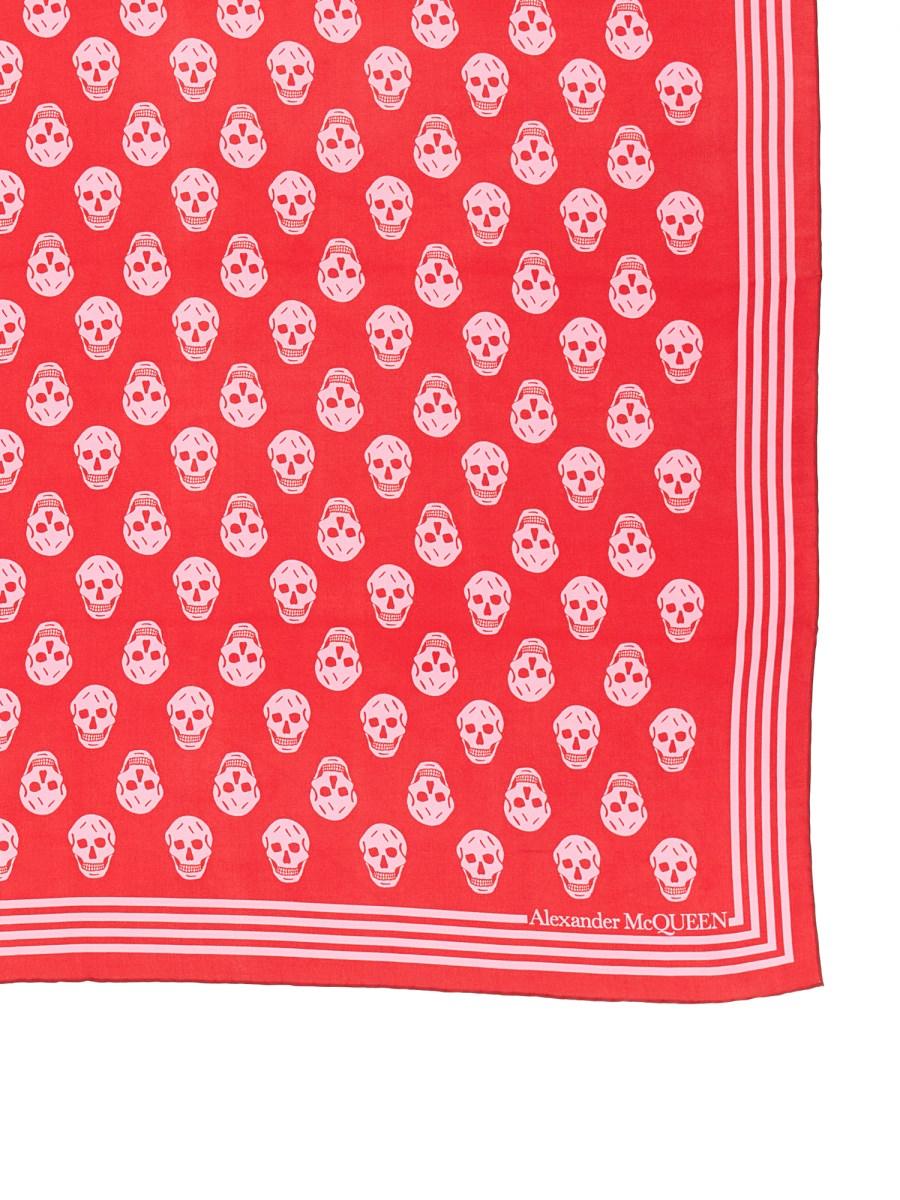 ALEXANDER McQUEEN FOULARD CON STAMPA BIKER SKULL