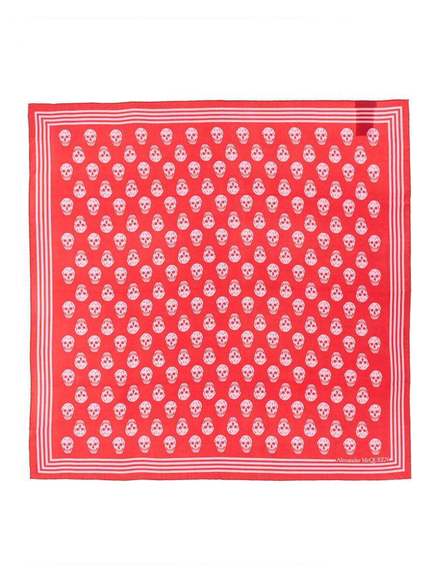 ALEXANDER McQUEEN FOULARD CON STAMPA BIKER SKULL