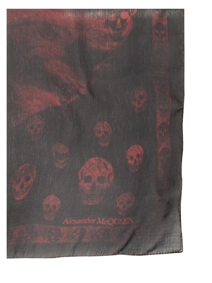 ALEXANDER McQUEEN FOULARD SKULL ORCHID IN SETA