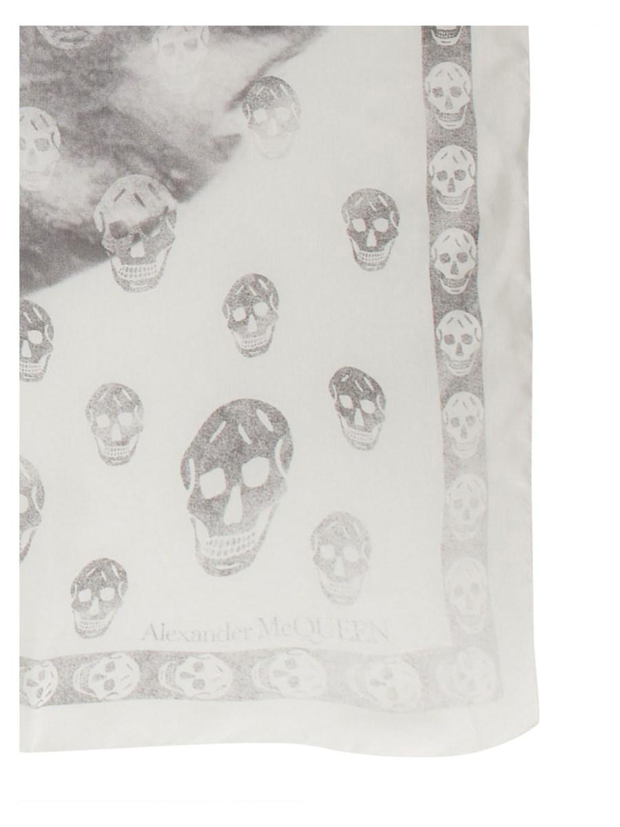 ALEXANDER McQUEEN FOULARD SKULL ORCHID IN SETA