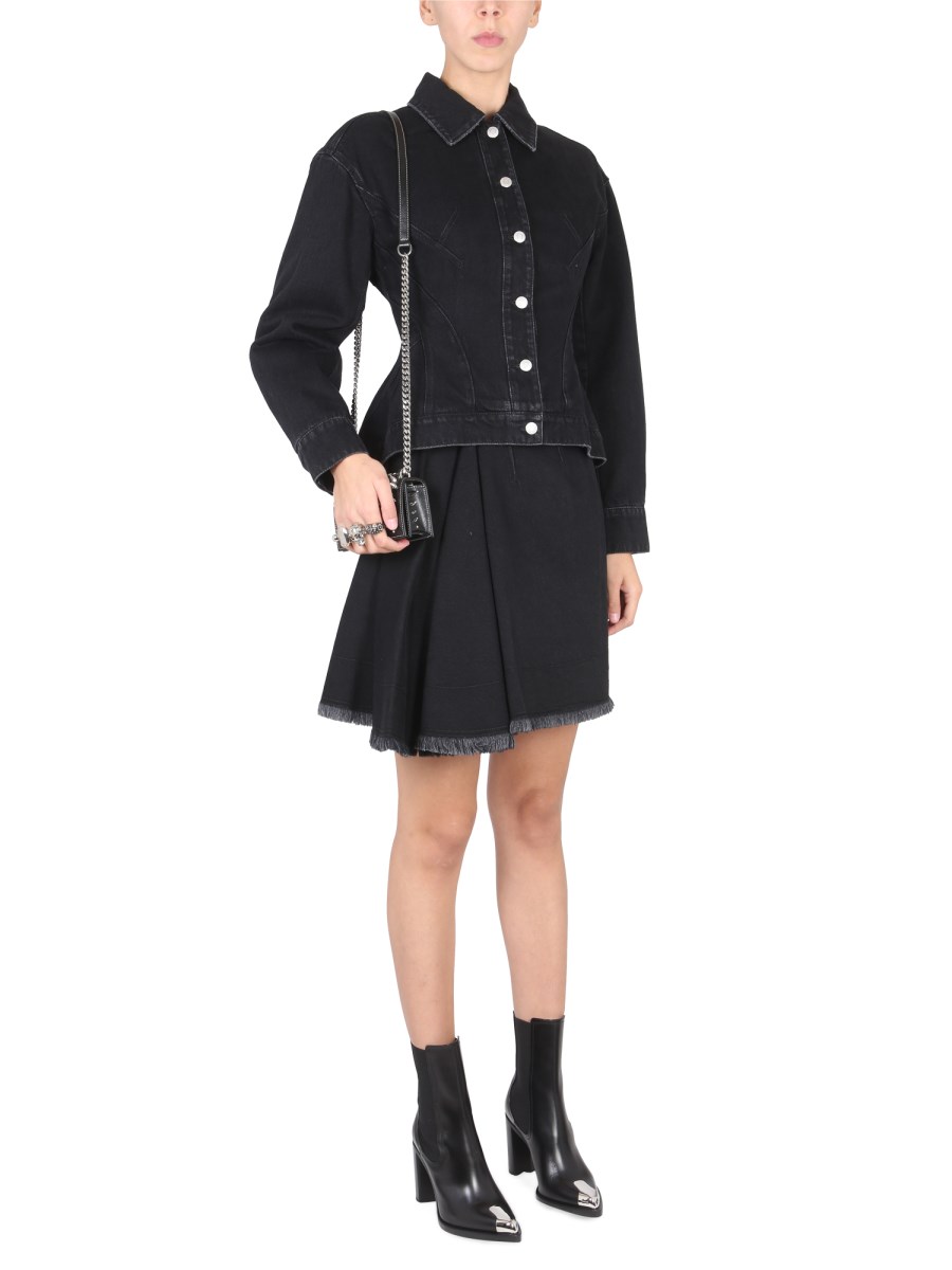 ALEXANDER McQUEEN GIACCA HYBRID IN DENIM DI COTONE