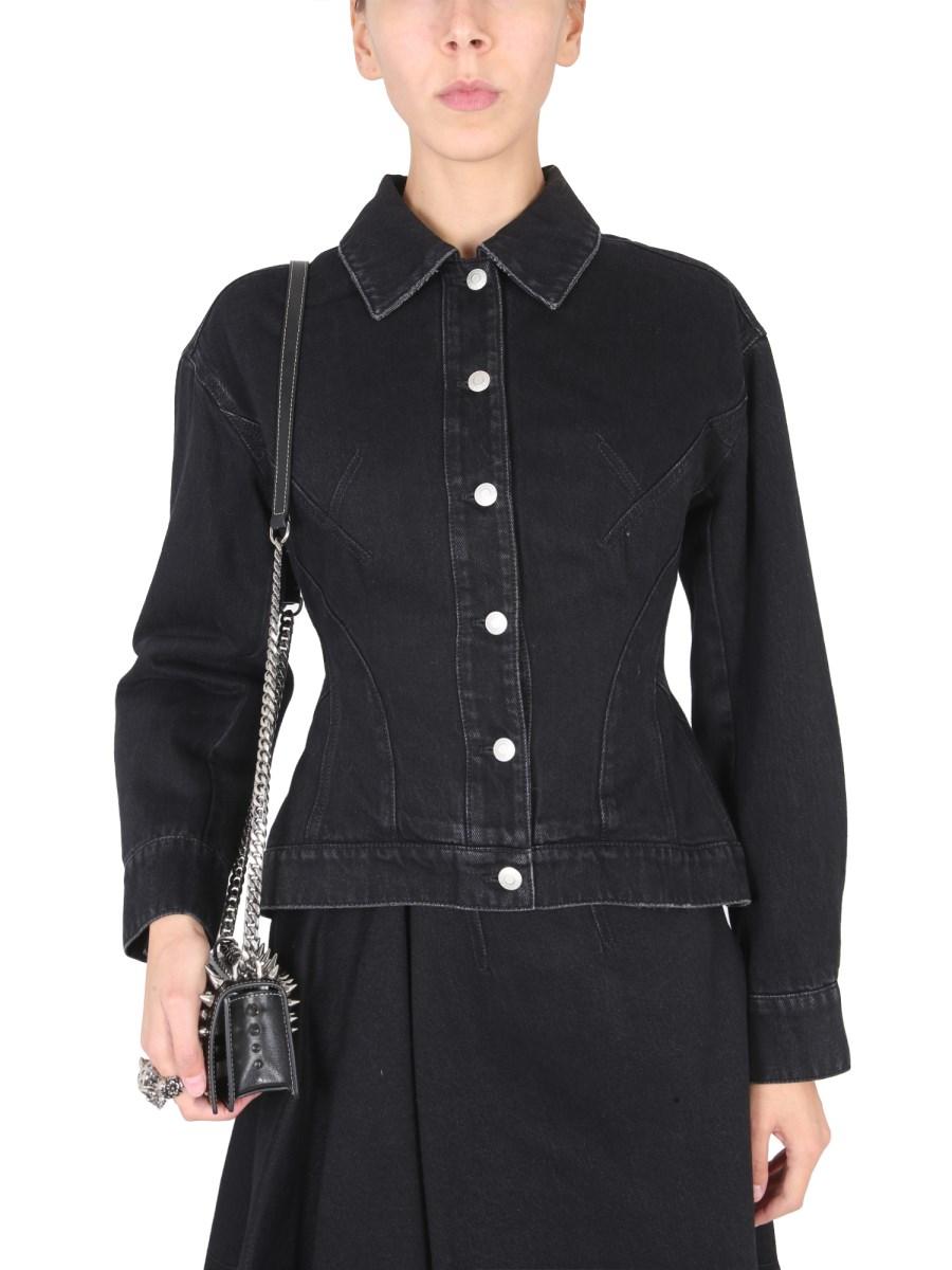 ALEXANDER McQUEEN GIACCA HYBRID IN DENIM DI COTONE