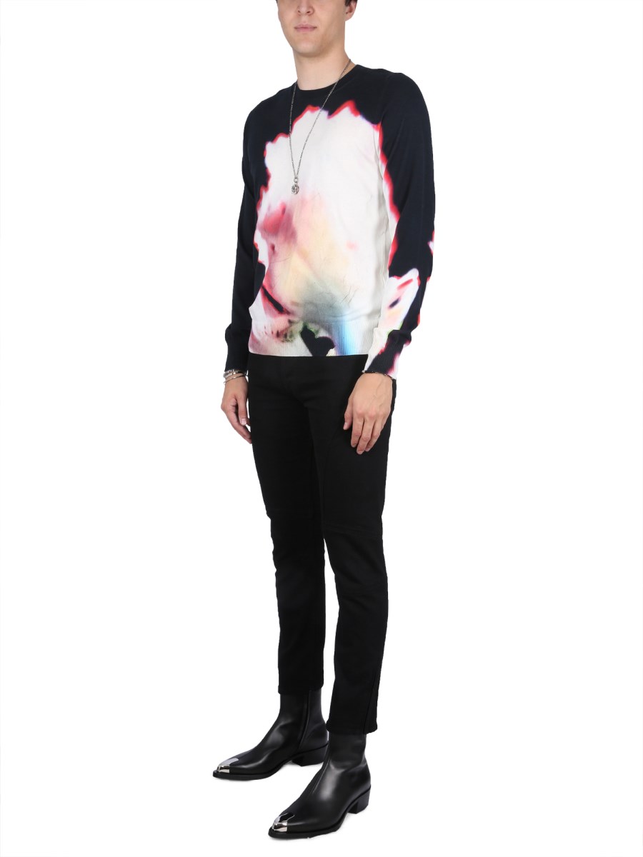 ALEXANDER McQUEEN JEANS BIKER IN DENIM DI COTONE