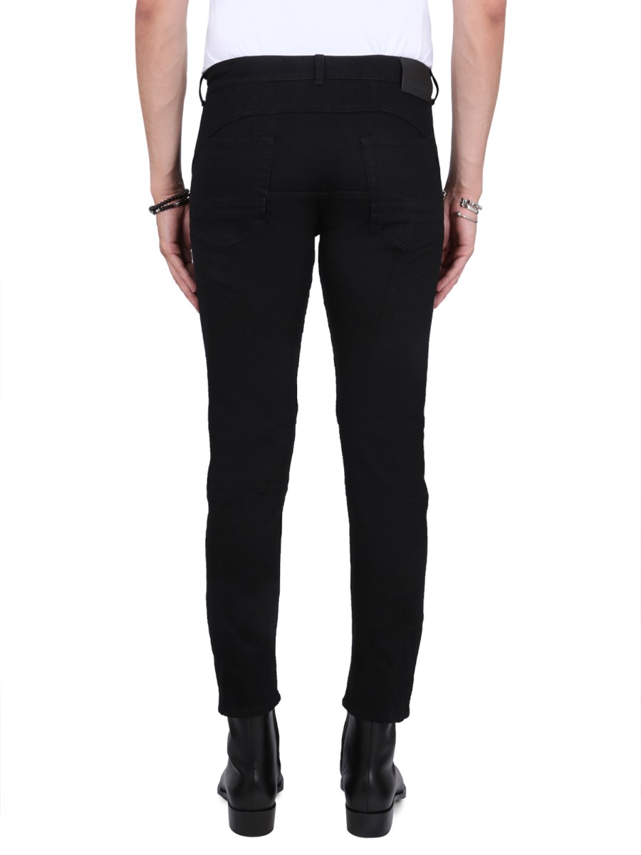 ALEXANDER McQUEEN JEANS BIKER IN DENIM DI COTONE