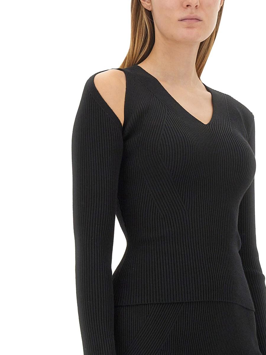 ALEXANDER McQUEEN MAGLIA CUT OUT IN LANA