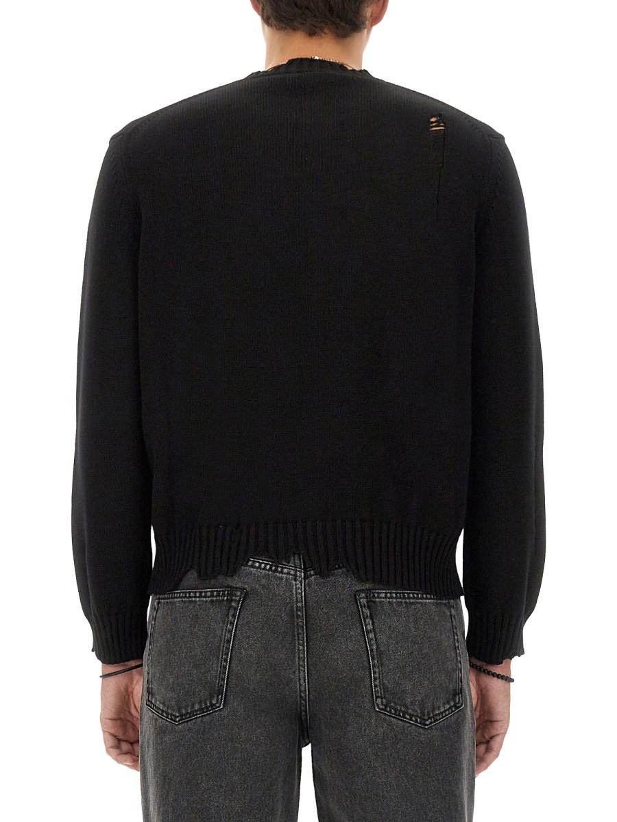 ALEXANDER McQUEEN MAGLIA "SKULL" EFFETTO CONSUMATO