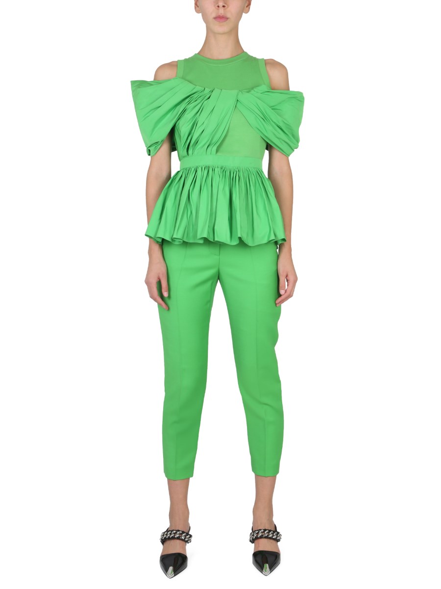 ALEXANDER McQUEEN PANTALONE A SIGARETTA IN LANA