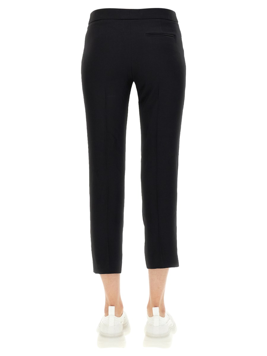 ALEXANDER McQUEEN PANTALONE CROPPED IN LEAF CRÊPE