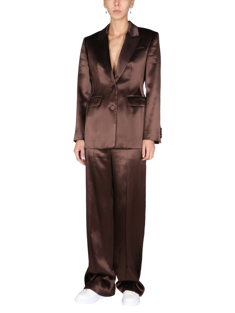 ALEXANDER McQUEEN PANTALONE WIDE LEG IN VISCOSA