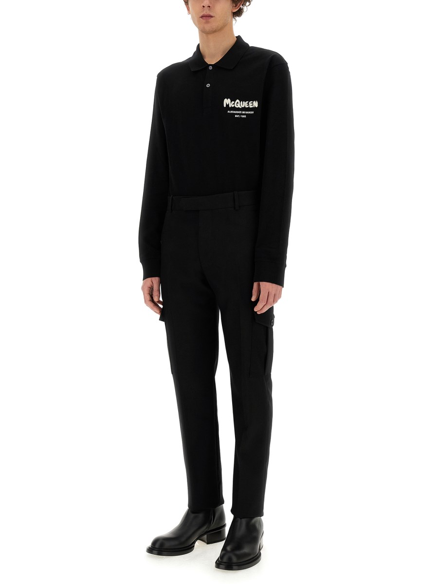 ALEXANDER McQUEEN POLO IN PIQUÉ DI COTONE CON LOGO