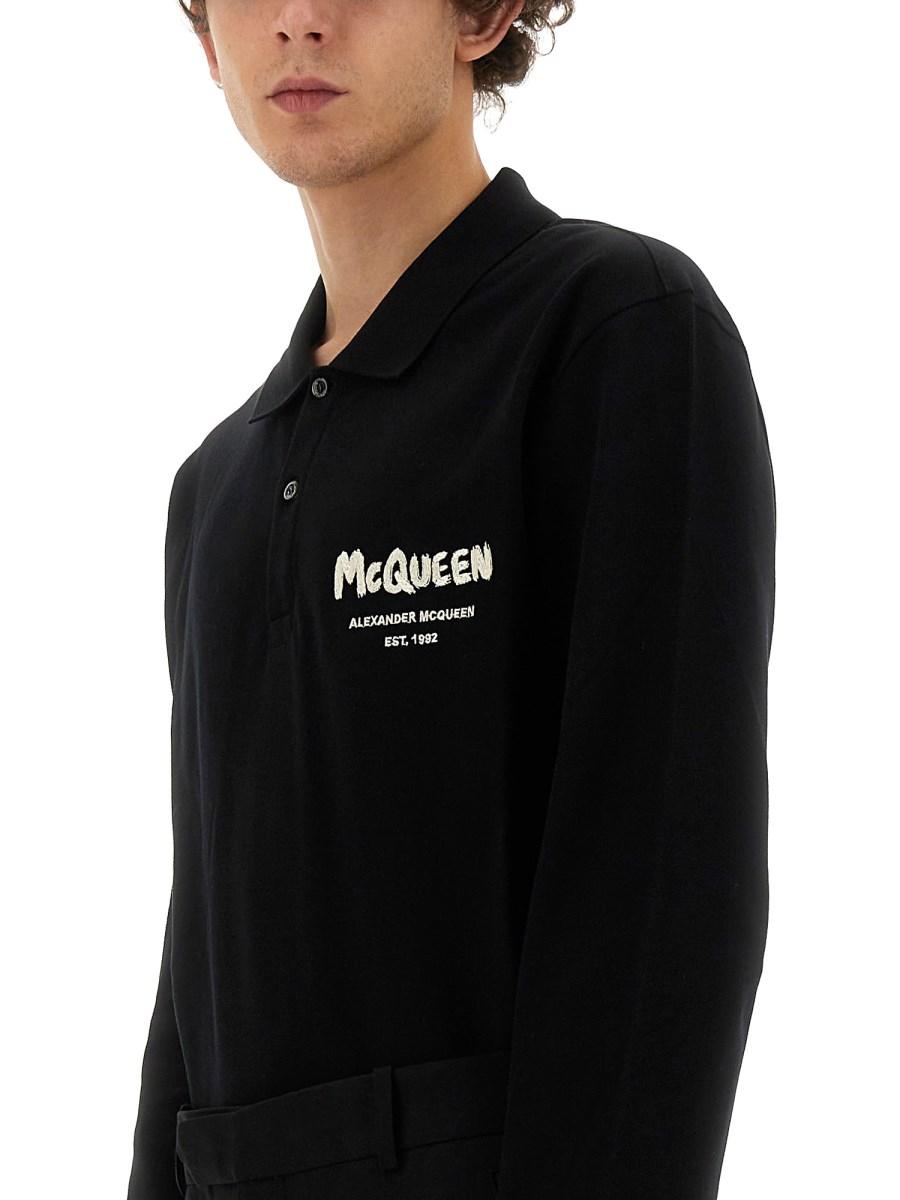 ALEXANDER McQUEEN POLO IN PIQUÉ DI COTONE CON LOGO