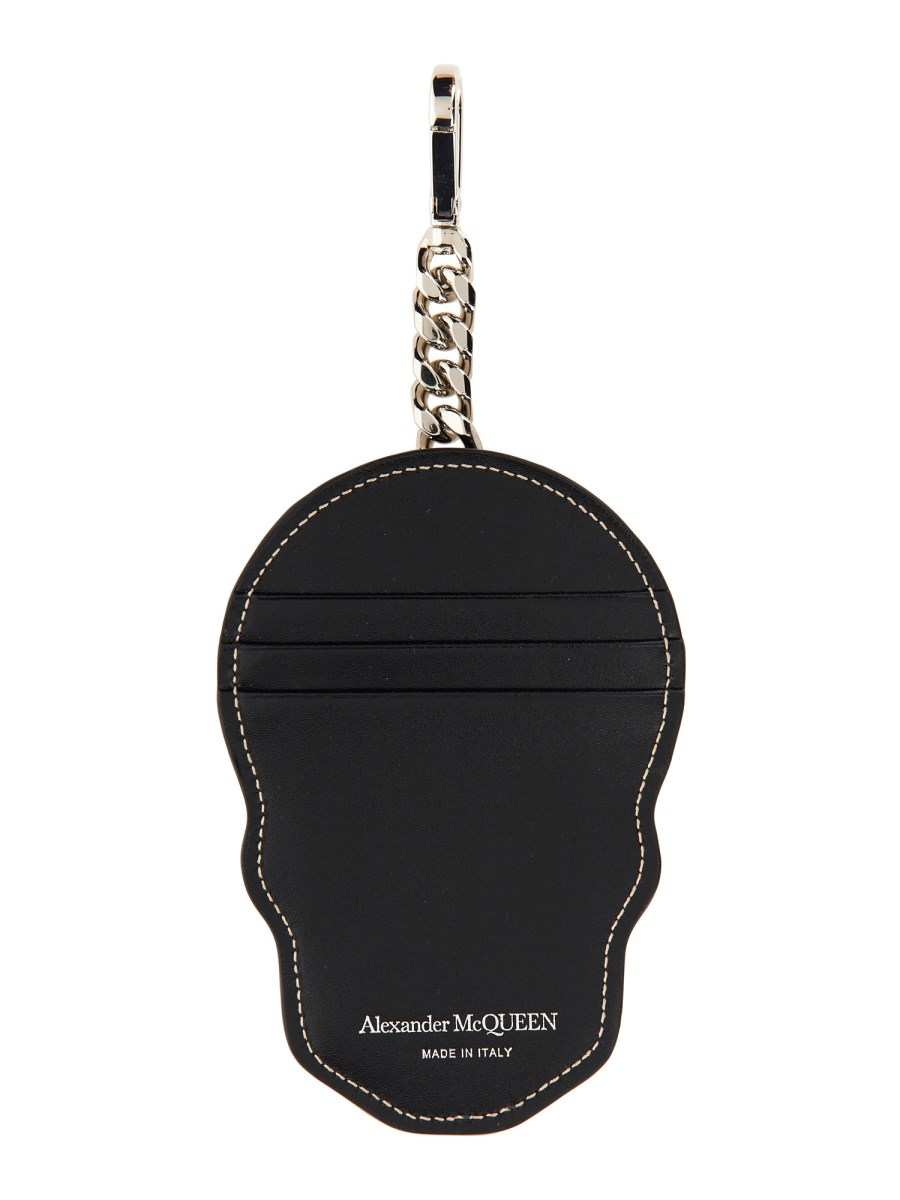 ALEXANDER McQUEEN PORTACARTE SKULL IN PELLE