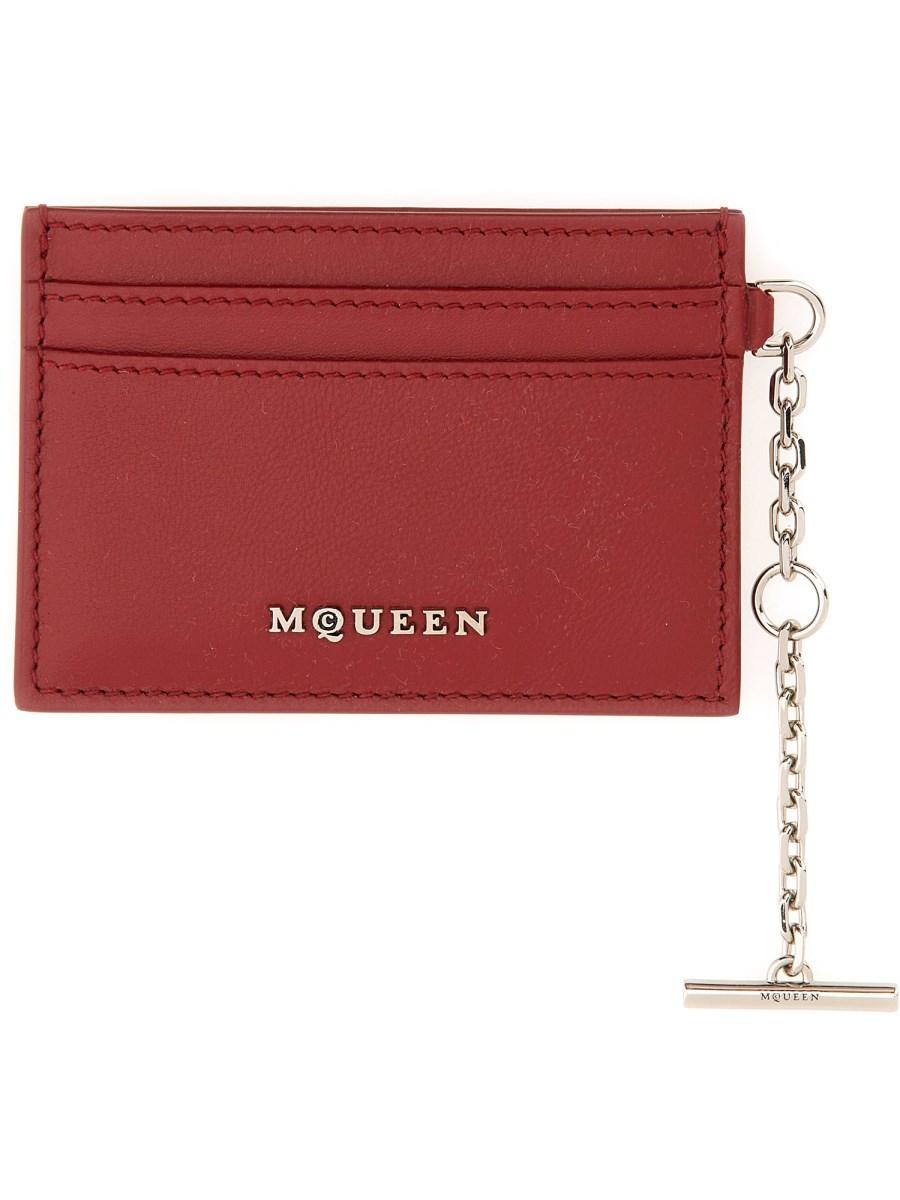 ALEXANDER McQUEEN PORTACARTE SLING IN PELLE
