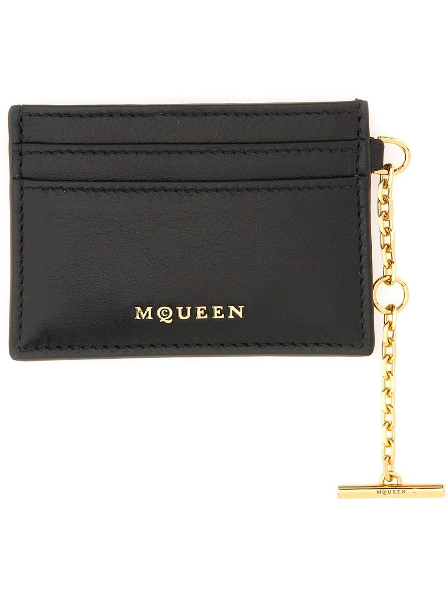 ALEXANDER McQUEEN PORTACARTE SLING IN PELLE