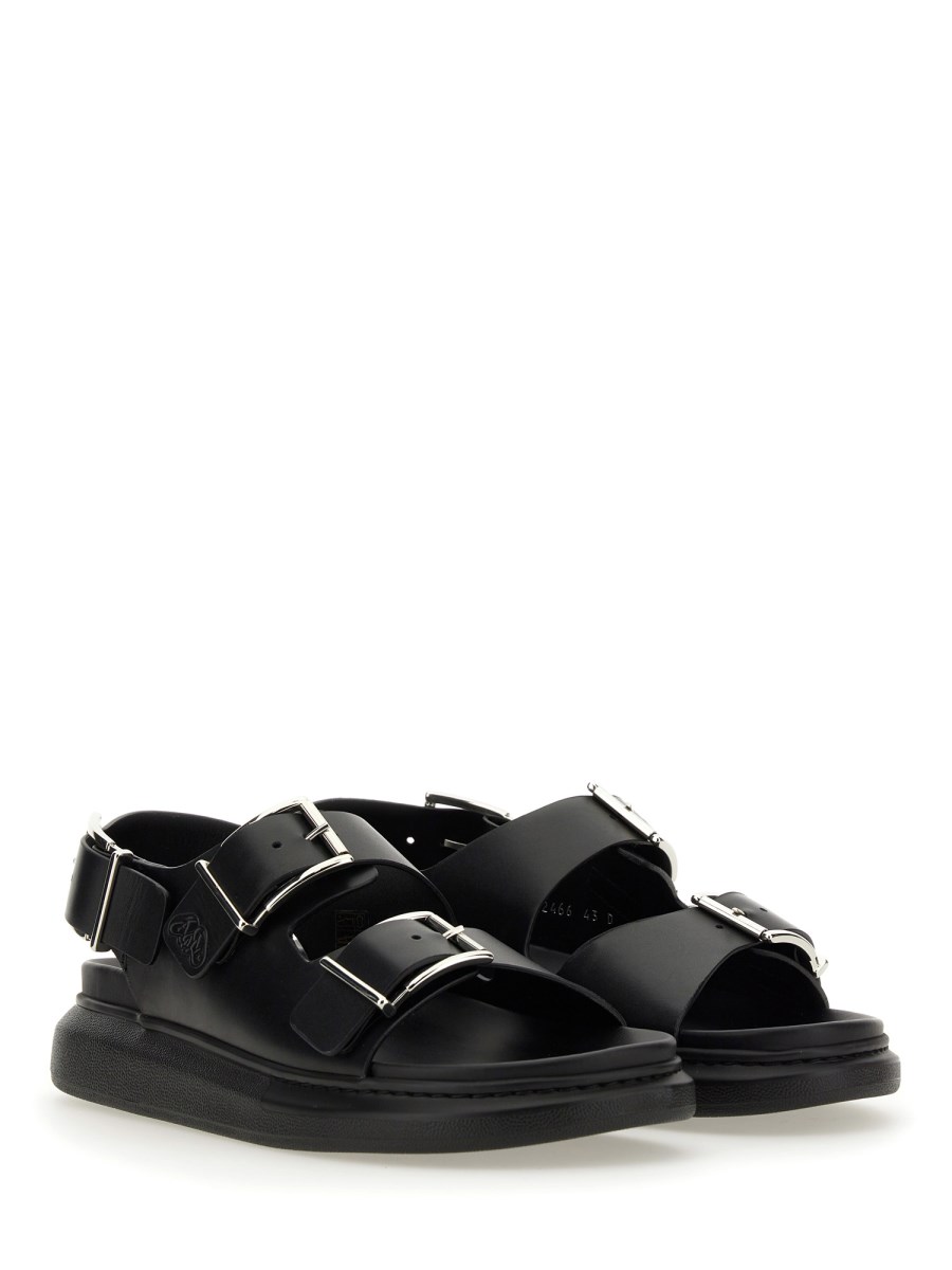 ALEXANDER McQUEEN SANDALO IN PELLE CON LOGO