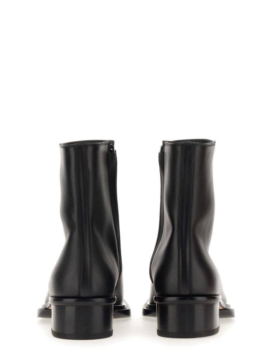 ALEXANDER McQUEEN STIVALETTO CUBANO STACK IN PELLE