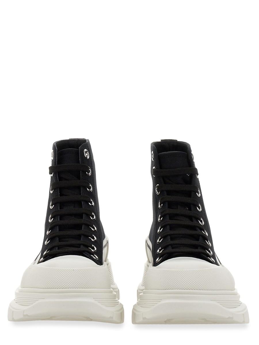 ALEXANDER McQUEEN STIVALETTO TREAD SLICK IN COTONE