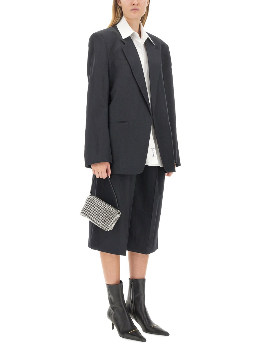 ALEXANDER WANG BLAZER IN MISTO LANA COMBO CAMICIA