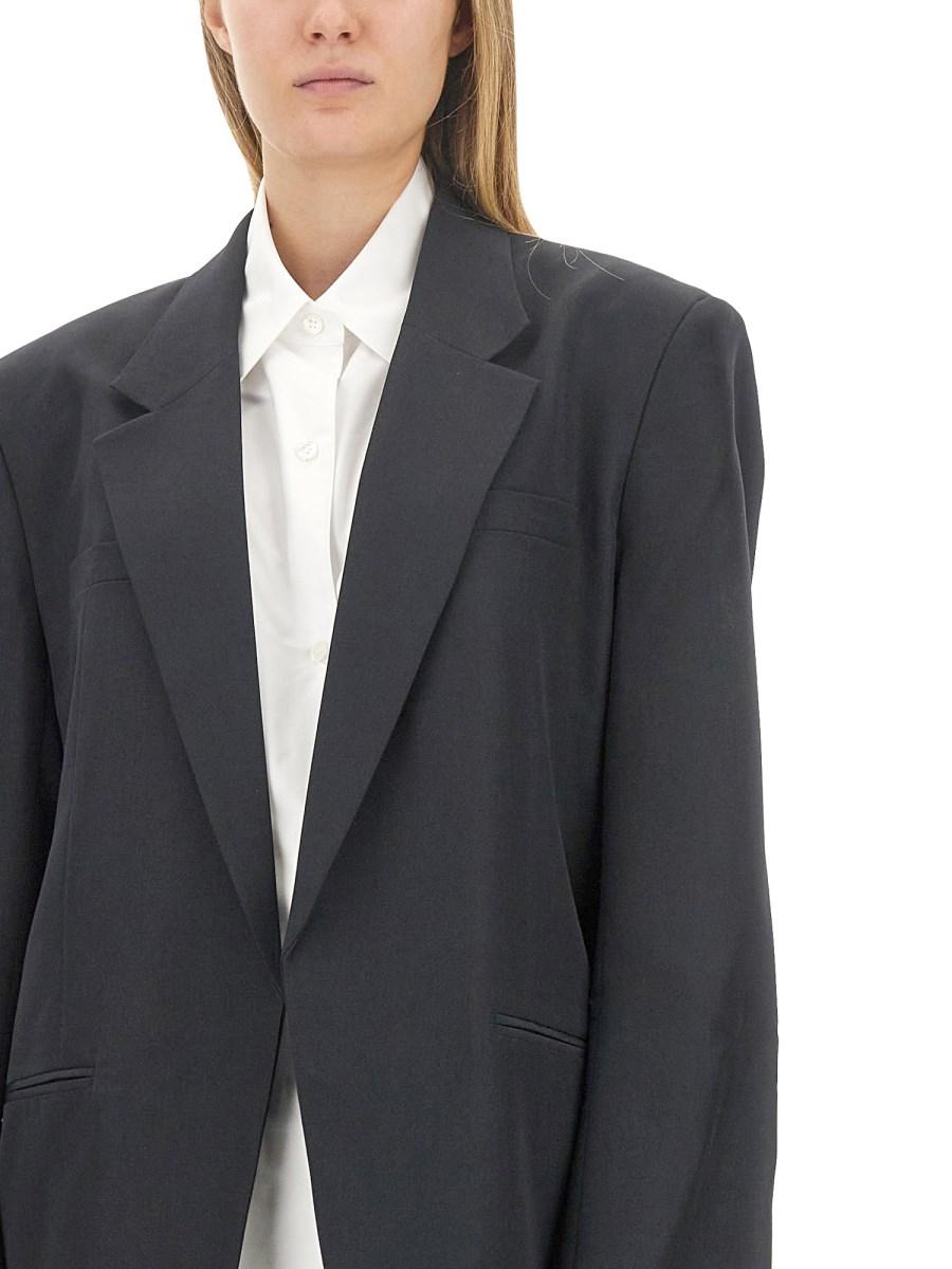 ALEXANDER WANG BLAZER IN MISTO LANA COMBO CAMICIA
