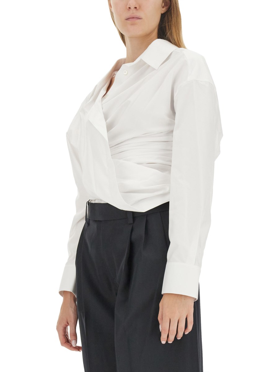 ALEXANDER WANG CAMICIA DRAPPEGGIATA IN COTONE