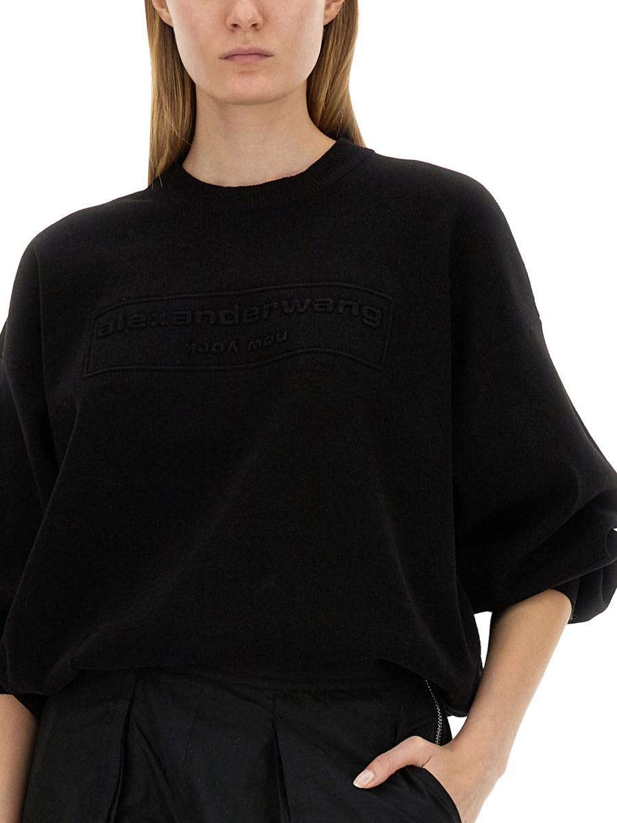 ALEXANDER WANG FELPA CON LOGO IN RILIEVO