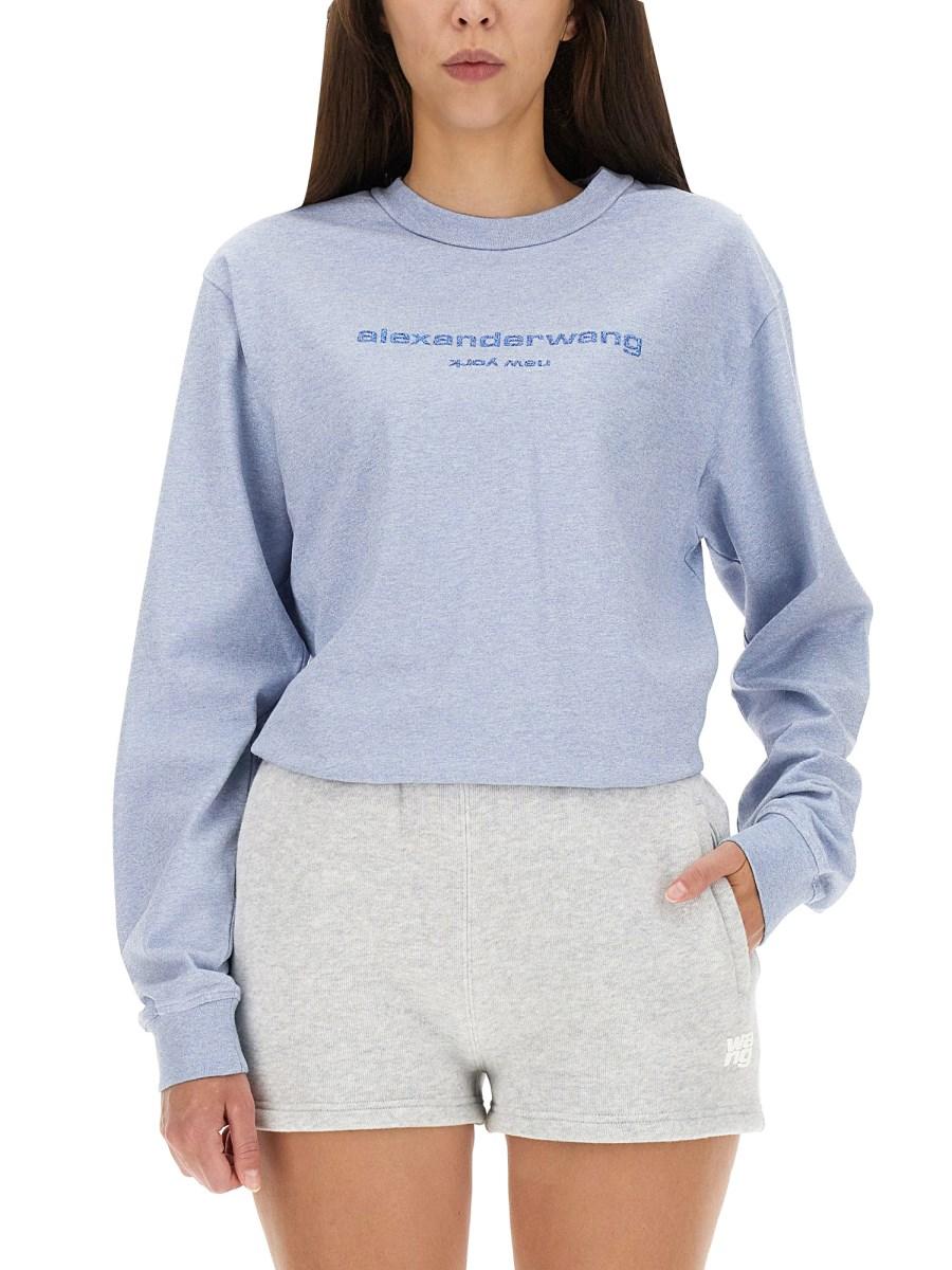 ALEXANDER WANG FELPA IN COTONE CON LOGO