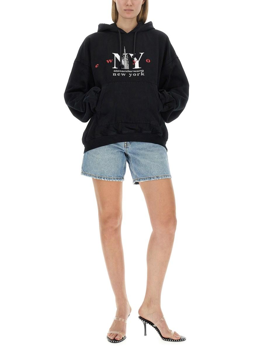 ALEXANDER WANG FELPA IN COTONE CON LOGO
