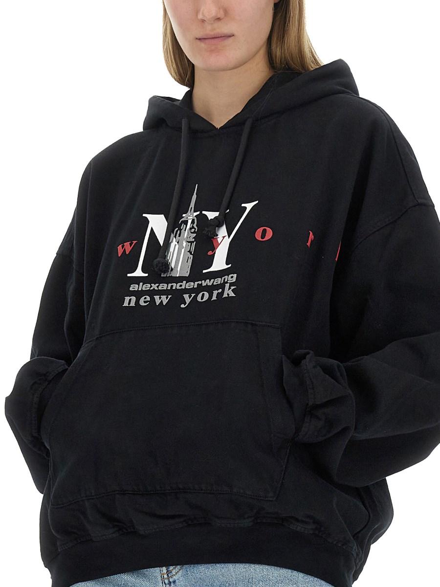 ALEXANDER WANG FELPA IN COTONE CON LOGO