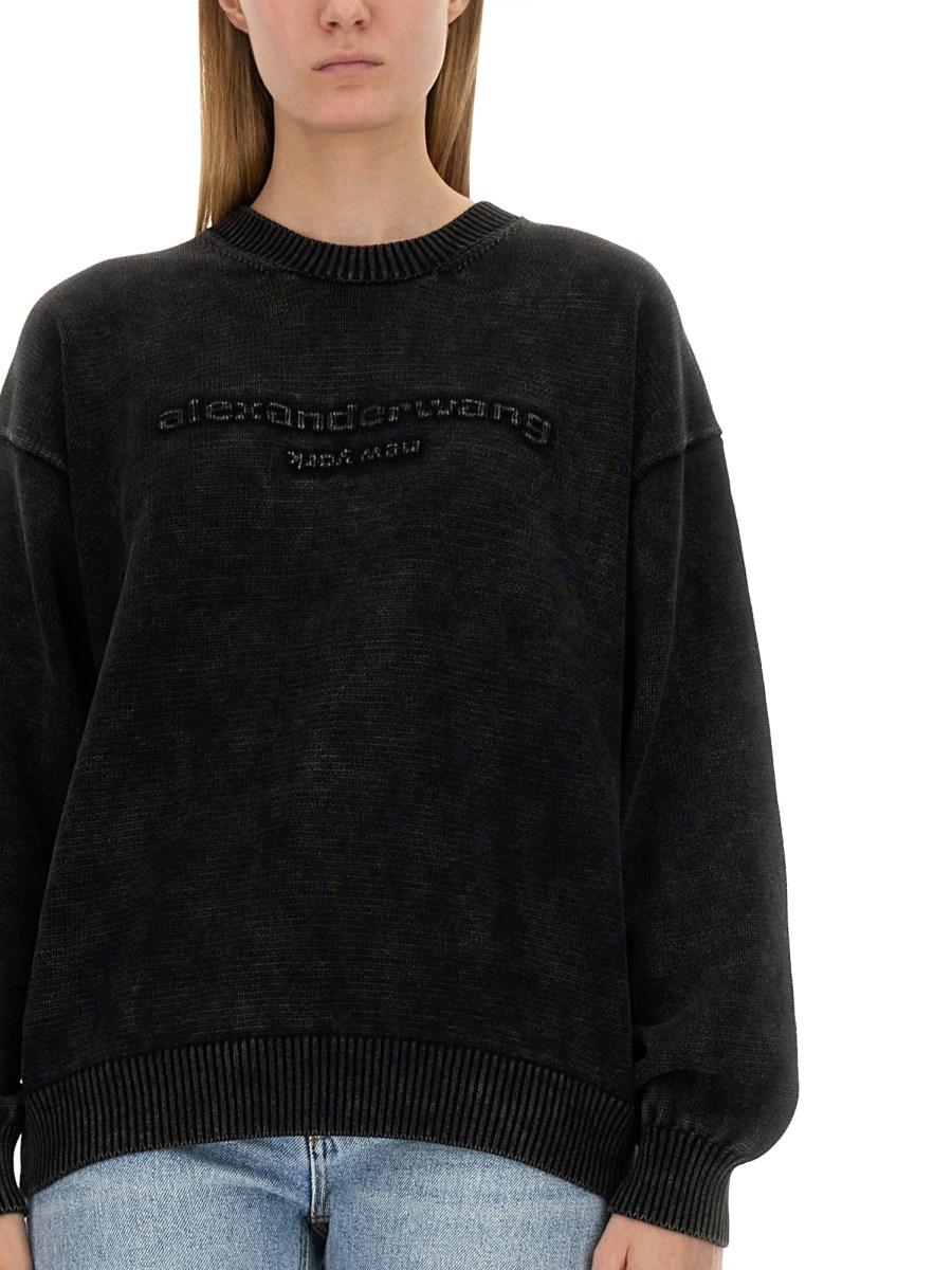 ALEXANDER WANG FELPA IN COTONE CON LOGO