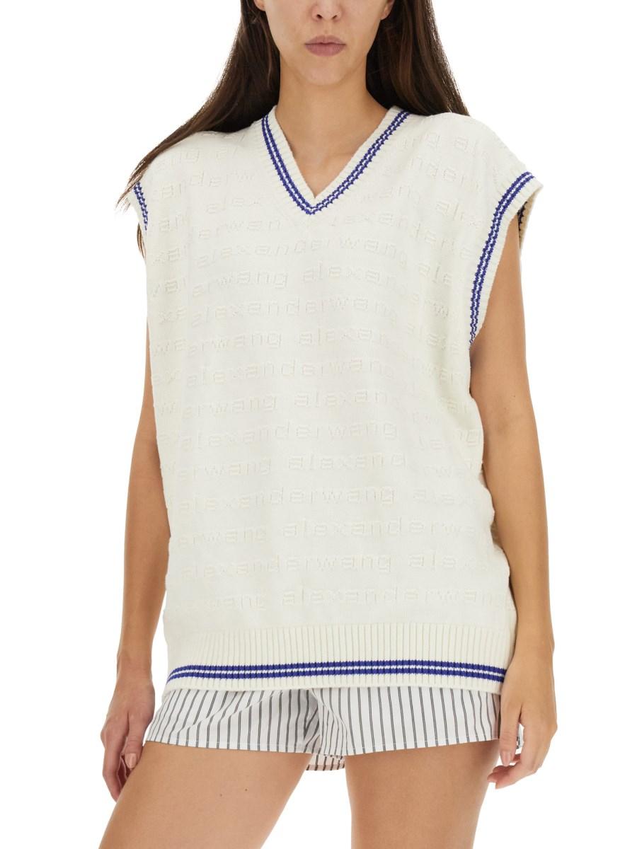 ALEXANDER WANG GILET CON SCOLLO A V