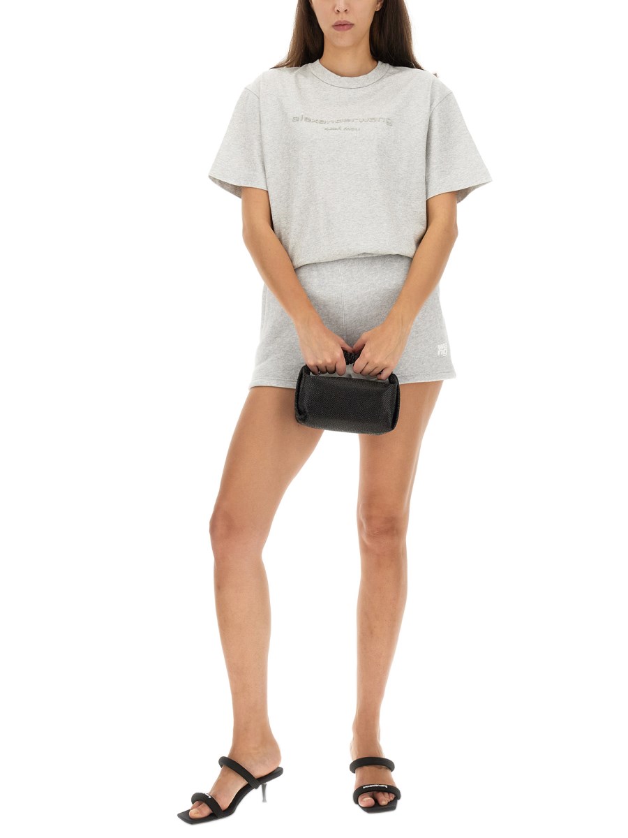 ALEXANDER WANG T-SHIRT IN COTONE CON LOGO