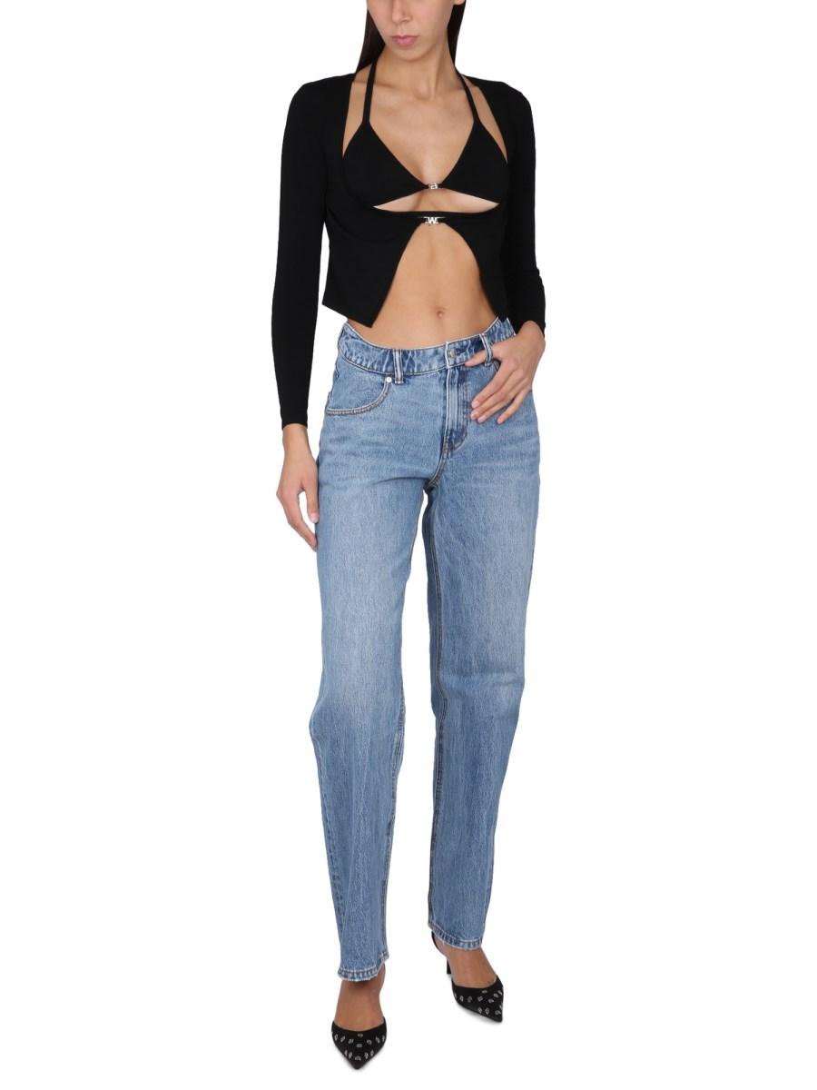 ALEXANDERWANG.T CARDIGAN CRYSTAL LOGO