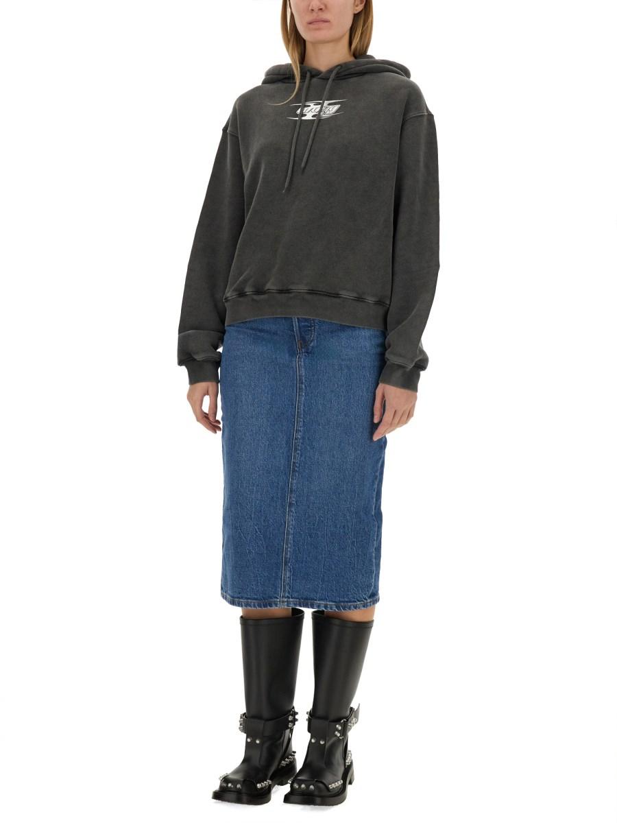 ALEXANDERWANG.T FELPA CON LOGO A LAMA GOFFRATO