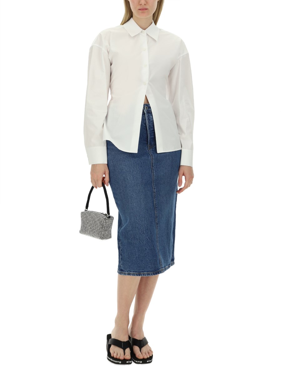 ALEXANDERWANG.T GONNA MIDI IN DENIM DI COTONE