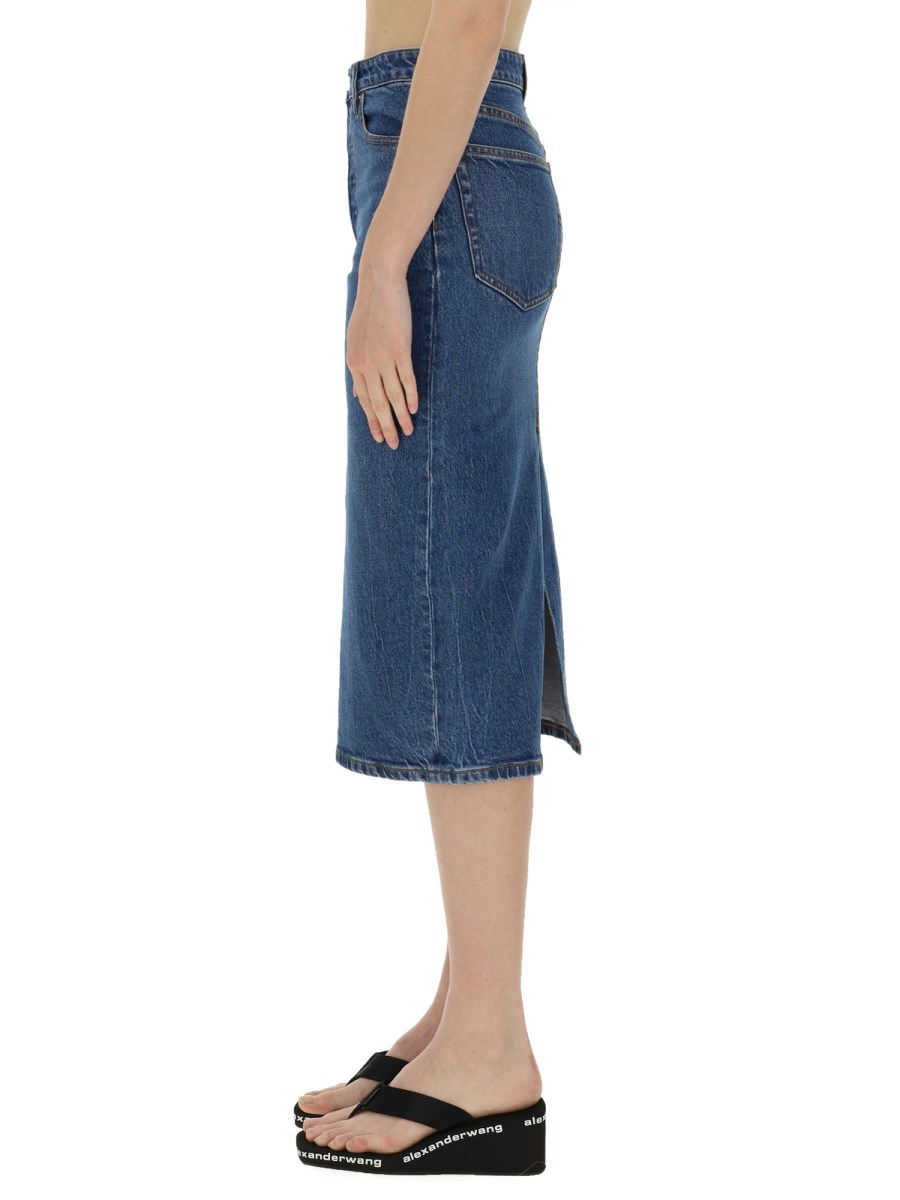 ALEXANDERWANG.T GONNA MIDI IN DENIM DI COTONE