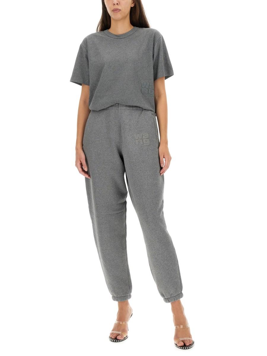 ALEXANDERWANG.T T-SHIRT IN JERSEY CON LOGO GLITTER