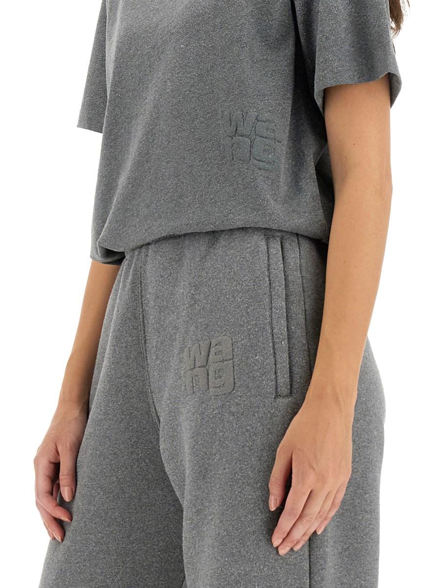 ALEXANDERWANG.T T-SHIRT IN JERSEY CON LOGO GLITTER
