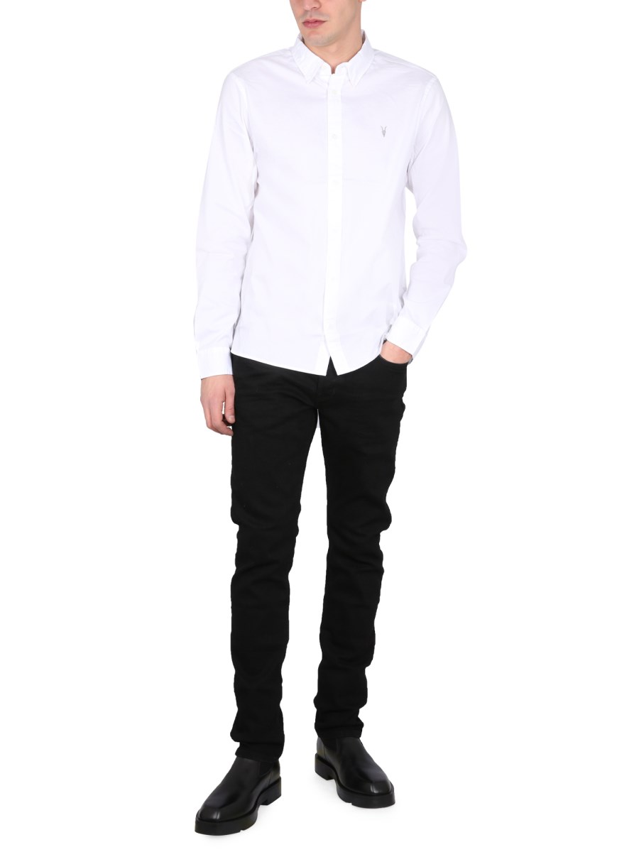 ALLSAINTS CAMICIA IN COTONE CON RICAMO LOGO