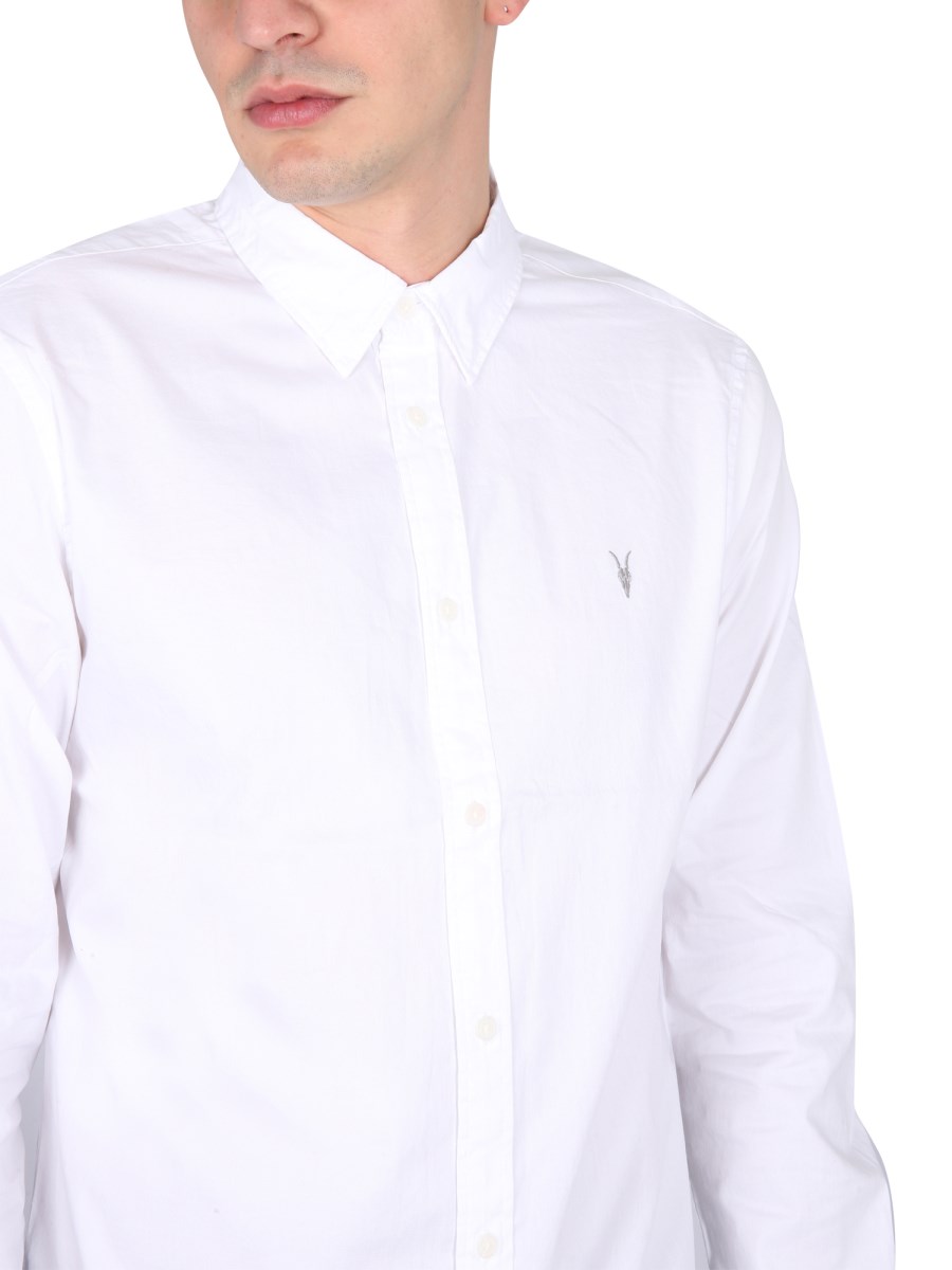 ALLSAINTS CAMICIA IN COTONE CON RICAMO LOGO