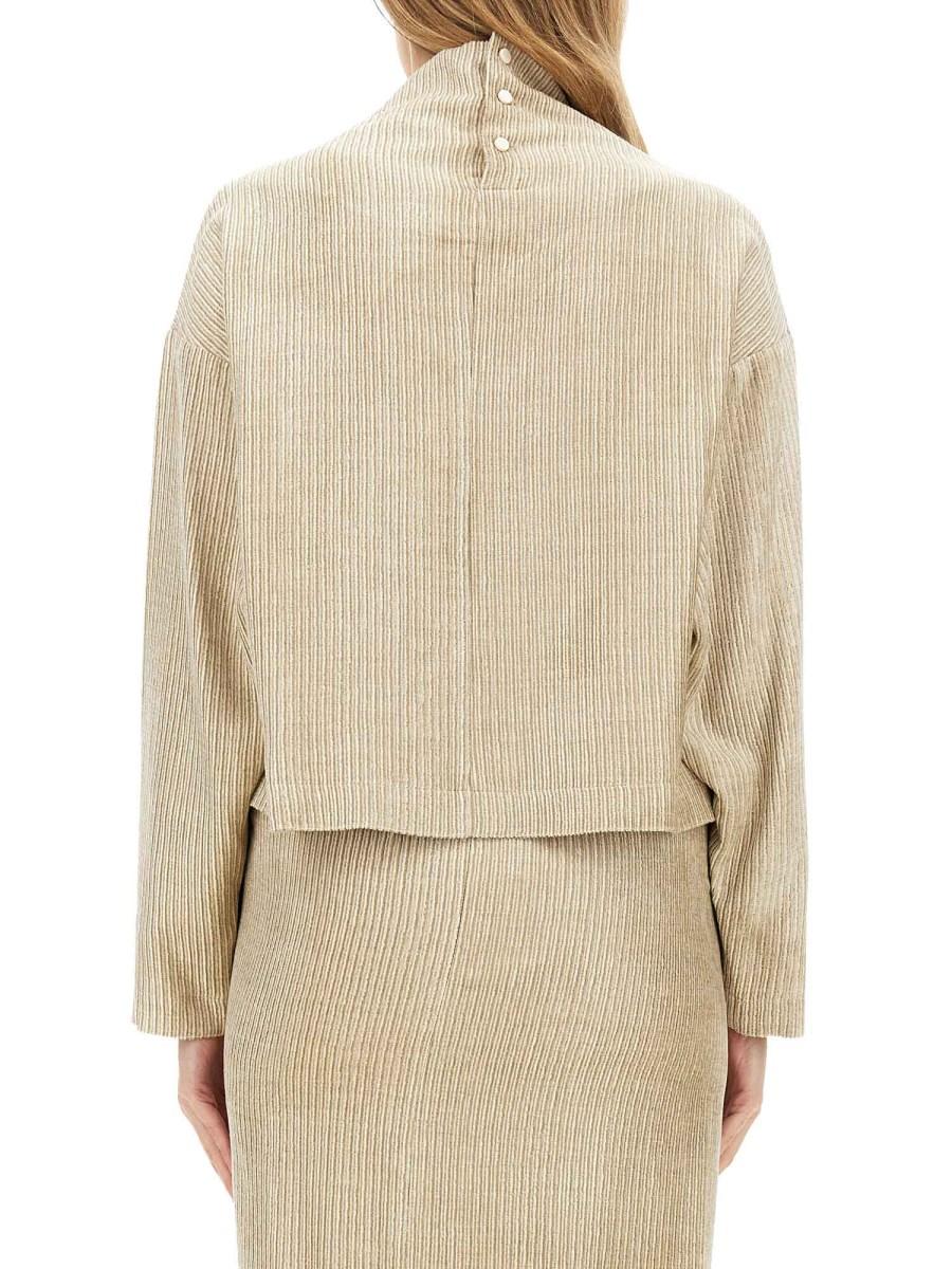 ALYSI BLUSA VELVET A COSTE LARGHE