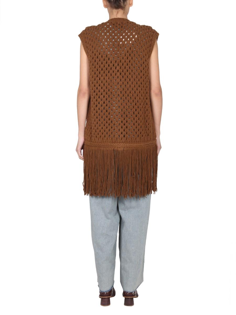 ALYSI GILET A RETE IN MISTO LANA
