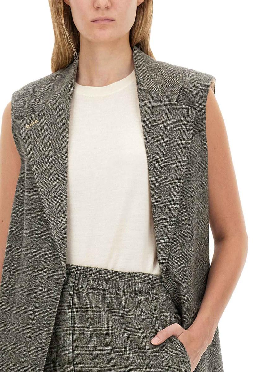 ALYSI GILET IN PRICIPE DI GALLES IN LANA