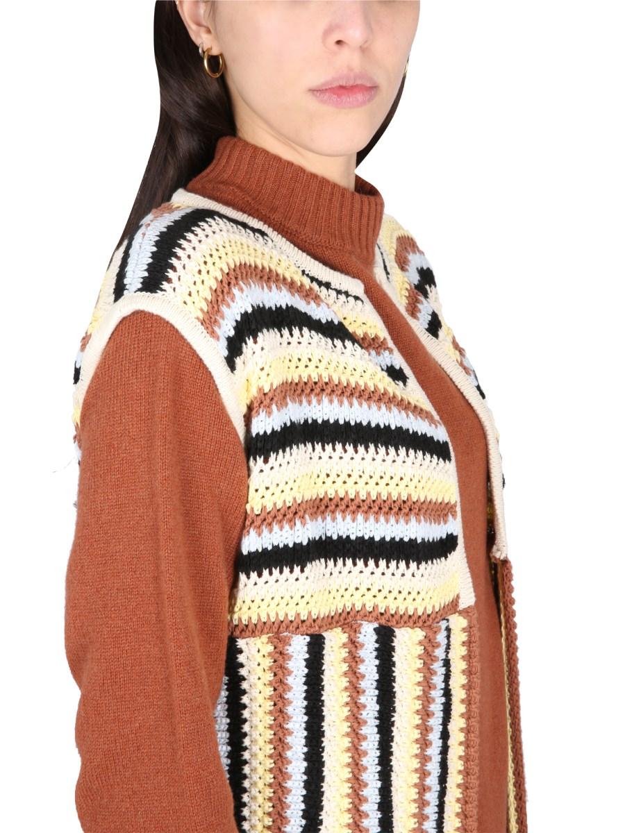 ALYSI GILET LUNGO CON MOTIVO A RIGHE