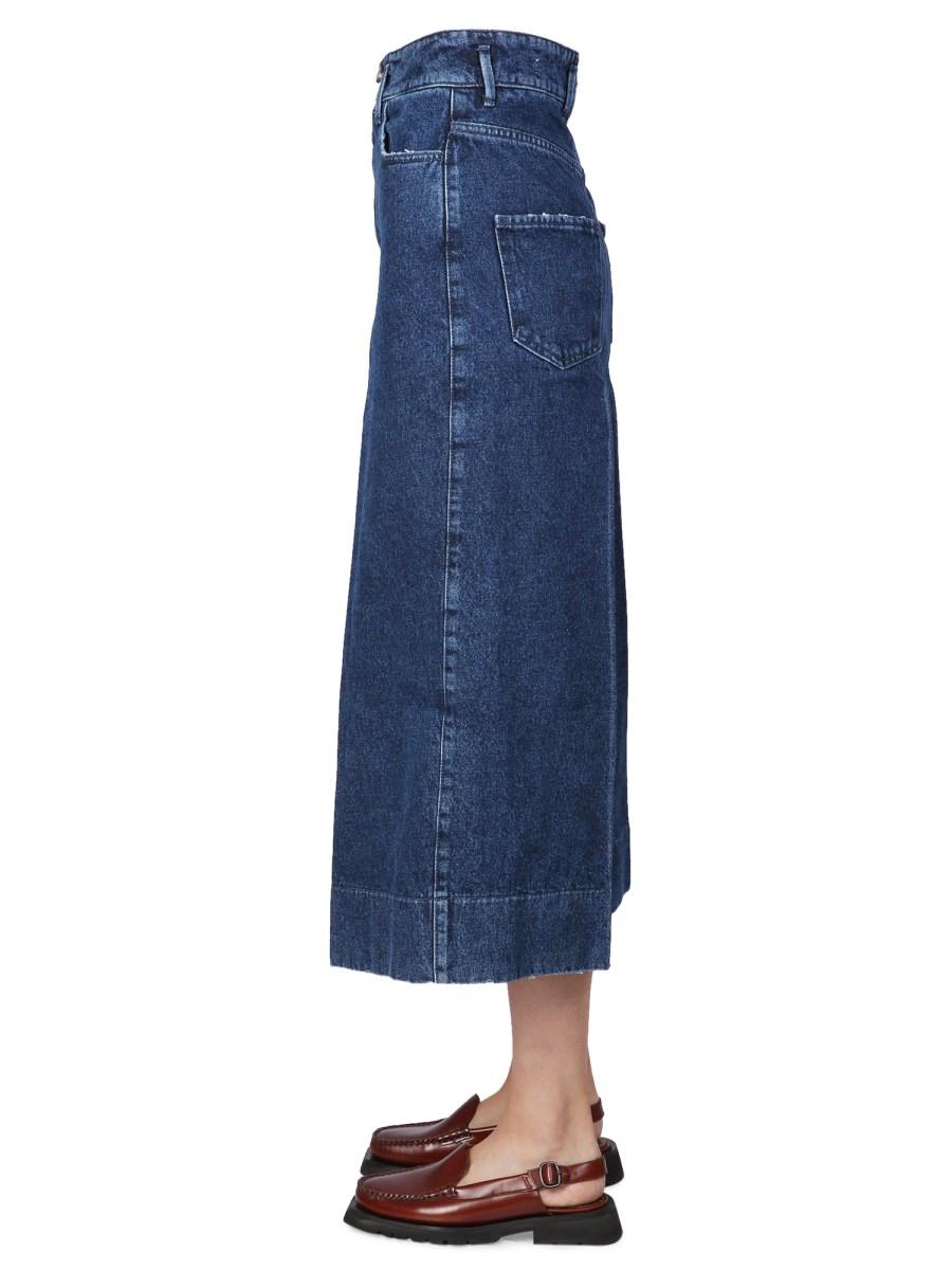 ALYSI JEANS WIDE LEG IN DENIM DI COTONE